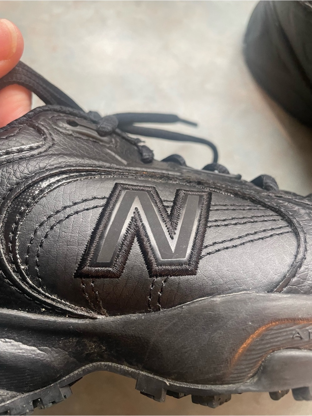 New Balance Black Leather Athletic Sneakers - Picture 4 of 8